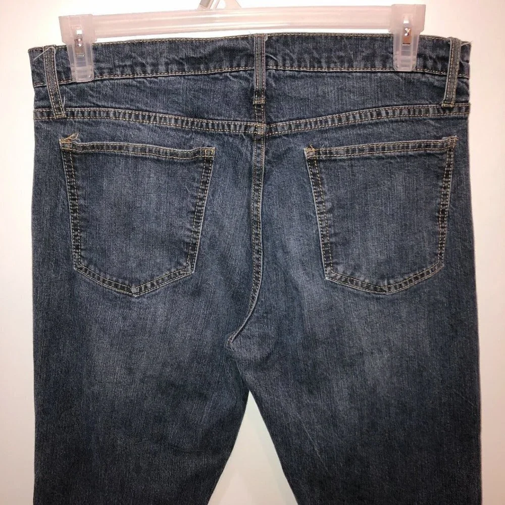 Faded Glory Mens 34 (36) x 32 Medium Wash Blue Pockets Straight Leg Denim Jeans